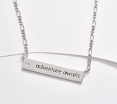 Diamonique Sterling Silver 925 CZ "Adventure Awaits" Adjustable Necklace 16"